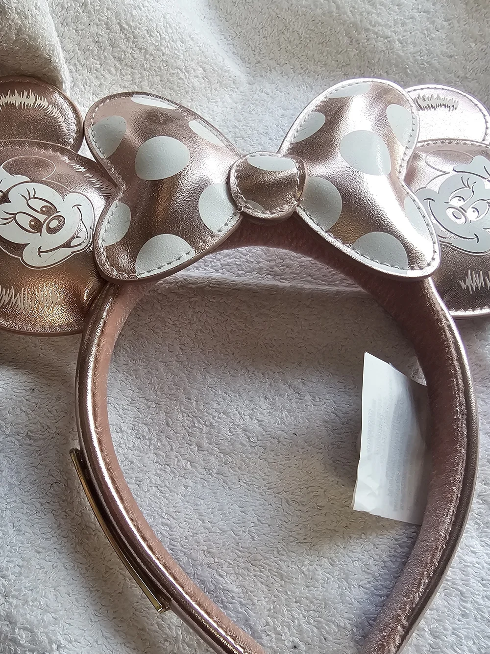 Metallic Rose Gold Minnie Balloon Mouse Ear Headband - One Size